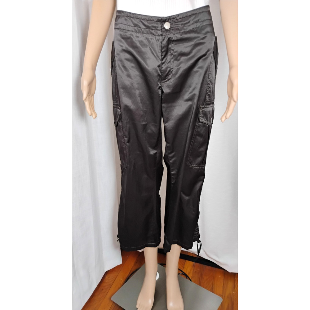 Banana Republic Cargo Pants 12 Satin Parachute Drawstring Hem
